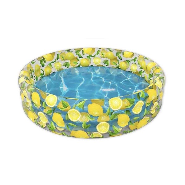 Pool Candy 60 x 60 x 15 in Inflatable Sunning Pool Lemon Print PC6060LEMF